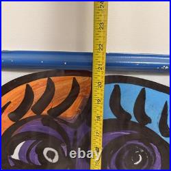 Vintage Peter Keil Original Painting On Board Colorful Face Signed