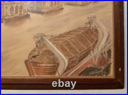 Vintage Philadelphia Waterfront Watercolor, dated 1955 signed Sivers