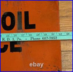 Vintage Phillips 66 Sign Motor Oil Service Painted Metal Rare Authentic