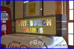 Vintage Pittsburgh Paint Sign Lighted Antique Advertising Sign