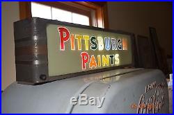 Vintage Pittsburgh Paint Sign Lighted Antique Advertising Sign
