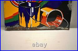 Vintage Porcelain Enamel Sign Board Gourepore Umbrella Brand Paint Varnish Old2