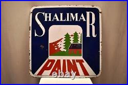 Vintage Porcelain Enamel Sign Shalimar Paints Advertising Depicting Icy Area