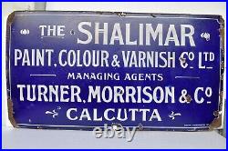 Vintage Porcelain Enamel Sign Turner, Morrison & Co Shalimar Paint Color Varnish