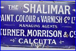 Vintage Porcelain Enamel Sign Turner, Morrison & Co Shalimar Paint Color Varnish
