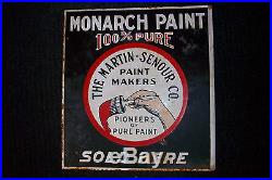 Vintage Porcelain Paint sign, Monarch Paint, The Martin-Senour Co