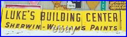 Vintage Porcelain Sign LUKES BUILDING BENTER SHERWIN WILLIAMS PAINTS 24' Idaho