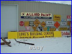 Vintage Porcelain Sign LUKES BUILDING BENTER SHERWIN WILLIAMS PAINTS 24' Idaho