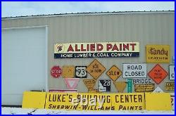 Vintage Porcelain Sign LUKES BUILDING BENTER SHERWIN WILLIAMS PAINTS 24' Idaho