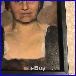 Vintage Portrait Of A Female Oil On Board Painting #1- Signed And Framed