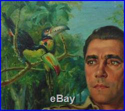 Vintage Portrait Oil Painting Military Gentleman Man Signed Listed Artist