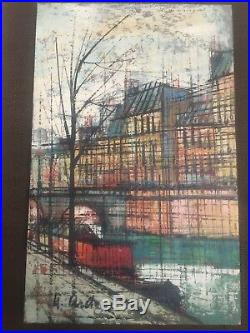 Vintage Post Impressionist 1950s Oil Painting Cityscape Signed