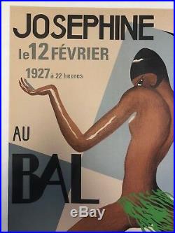Vintage Poster Josephine Baker Au Bal Negra le 12 Février 1927 by Artist Caron