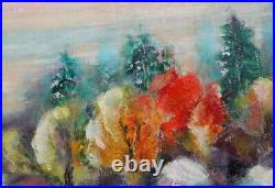 Vintage Postimpressionist Landscape Oil Painting Signed