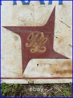 Vintage Pratt & Lambert Paint Painted Steel Sign 58 x 34 Beautiful Thick Metal