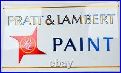 Vintage Pratt and Lambert Paint Sign 58x32 Stout Signs