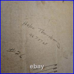 Vintage Primitive Folk Art Signed Still Life Fruit Helen Thornsberry Realism