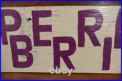 Vintage Primitive RASPBERRIES Hand Painted Double Sided Arrow Advertising Sign