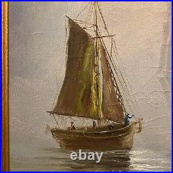 Vintage Quality Oil Reproduction Of Night Mists on Canvas Painting- Signed