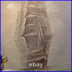 Vintage Quality Oil Reproduction Of Night Mists on Canvas Painting- Signed