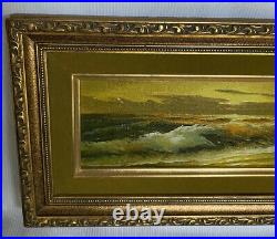 Vintage R. CRISTI Framed Original Oil Seascape Painting 16x10 Signed