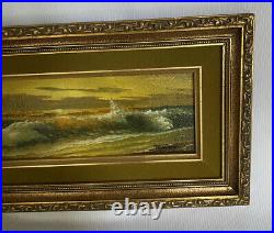 Vintage R. CRISTI Framed Original Oil Seascape Painting 16x10 Signed