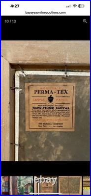 Vintage R. Neubrand Signed Oil Painting Cabin in Forest 1943 Landscape Art