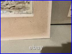 Vintage Rainy Coastal Dry Dock Scene Study Signed A. J. Bogdanove