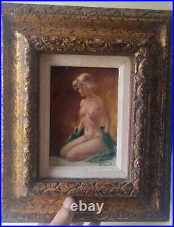 Vintage Ramon Kelley Painting of Beautiful Nude Blonde Woman Lady Signed Framed