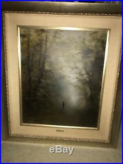 Vintage Rare Antique Mitsuzo Shimizu Original Signed Oil Painting Japanese Art