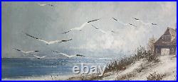 Vintage / Rare Art. XXX Large Oil Painting signed by Artist Morgan. Seascape