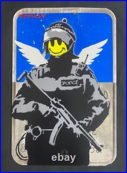Vintage Rare Banksy Original spray stencil Street Sign Painting 2009