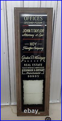 Vintage Rare Reversed Painting Advertising Bronze Building Box