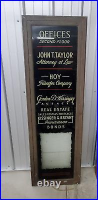 Vintage Rare Reversed Painting Advertising Bronze Building Box