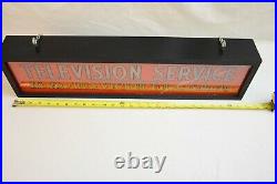 Vintage Rca Television Service Victor Tubes & Parts Reverse Painted Glass Sign