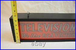 Vintage Rca Television Service Victor Tubes & Parts Reverse Painted Glass Sign