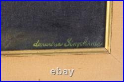 Vintage Red Rose Floral Oil Painting Signed Illegible