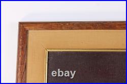 Vintage Red Rose Floral Oil Painting Signed Illegible