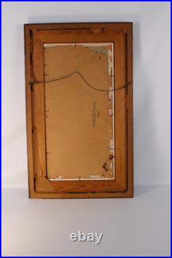 Vintage Red Rose Floral Oil Painting Signed Illegible