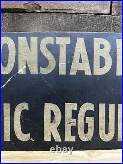 Vintage Reflective Paint Constable Traffic Regulation Metal Sign