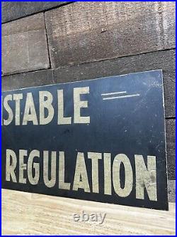Vintage Reflective Paint Constable Traffic Regulation Metal Sign