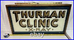 Vintage Restored Distressed Hand Painted X-Ray Advertisement Sign Rare Tested