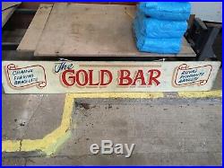 Vintage Retro Fairground Sign Amusements Gold Bar Hand Painted Display Decor Old