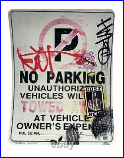 Vintage Riot Hypo COST REVS Banksy NYC Street Graffiti Art No Parking Sign