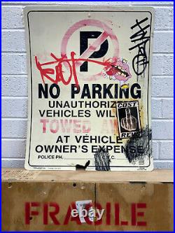 Vintage Riot Hypo COST REVS Banksy NYC Street Graffiti Art No Parking Sign