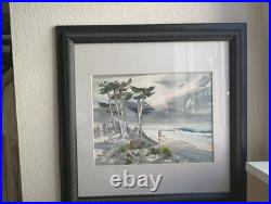 Vintage Robert Landry Watercolor, Original, Signed, Framed 19X19