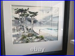 Vintage Robert Landry Watercolor, Original, Signed, Framed 19X19