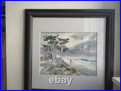 Vintage Robert Landry Watercolor, Original, Signed, Framed 19X19