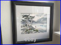 Vintage Robert Landry Watercolor, Original, Signed, Framed 19X19