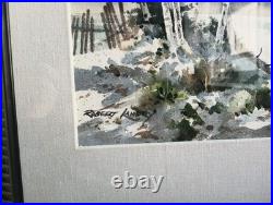 Vintage Robert Landry Watercolor, Original, Signed, Framed 19X19